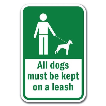 Signmission 18 in Height, 0.12 in Width, Aluminum, 12" x 18", A-1218 Pet-Animal - Dogsleash A-1218 Pet-Animal - Dogsleash